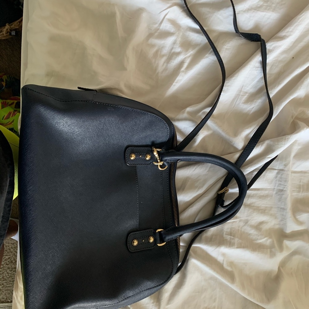 Michael Kors Navy blue handbag with gold hardware